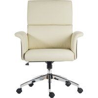 teknik elegance medium faux-leather executive chair - cream  brown cream