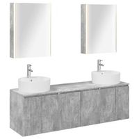 juego de muebles de bano 5 uds gris hormigon vidaxl
