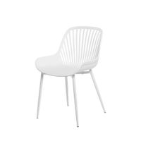 silla de polipropileno blanco con patas metalicas