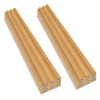 Bach - Juego de 8 Paneles Acústicos Decorativos 150x18 cm para Interior y Exterior en WPC Oak