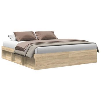 Estructura De Cama Roble Sonoma 180x200 Cm Vidaxl