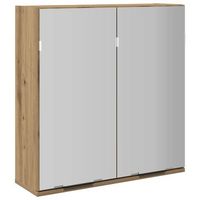 armario con espejo bano madera roble artisan 64x20x665 cm vidaxl