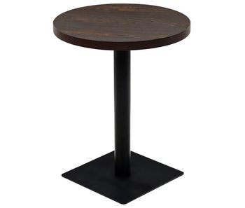 Vidaxl mesa de bar bistró mdf y acero redonda fresno oscuro 60x75 cm