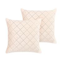 conjunto de 2 cojines de terciopelo 45 x 45 cm glamour beigeplateado yarrow