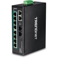 conmutador industrial trendnet ti-pg102 gigabit poe din-rail 10 puertos