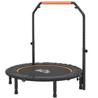 homcom cama elastica plegable o114 cm con mango ajustable marco de acero para entrenamiento piernas cuerpo naranja y negro   aosom espana
