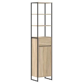 Gabinete De Baño | Armario De Baño Sonoma 40 X 30 X 180 Cm Madera Contrachapada