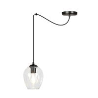lampara colgante de metal y cristal transparente con cable ajustable