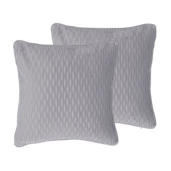 Conjunto De 2 Cojines Decorativos Patrón Gris Rectángulo 45 X 45 Cm Accesorios Decoración Tradicional Moderna Motari