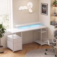 mesa de escritorio de melamina homcom 1555x48x885 cm blanco