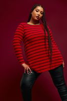 yours top canale rojo de rayas mujer curvy y tallas grandes yours