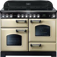 rangemaster classic deluxe 110 electric ceramic range cooker - cream  chrome cream