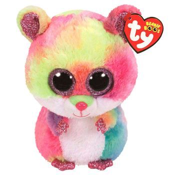 Peluche Ty Beanie Boos Rodney Multicolor Hamster 23cm