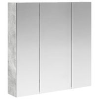 armario con espejo de bano gris concreto 70 x 145 x 70 cm vidaxl