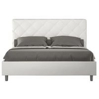 cama italiana para adultos acolchada en piel sintetica paryse-color blanco-ropa de cama 160x200 cm