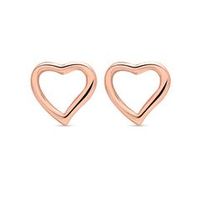 pendientes chapados en oro rosa 925 plata corazon