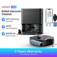 robot aspirador lefant m265 con mapeo 20000pa rodillo autolimpiante lavado con agua limpia laser dtof evita obstaculos anti-enredos compacto wifi 24g5galexaapp