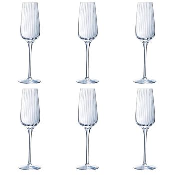 Juego de 6 copas flauta cristal 21 cl