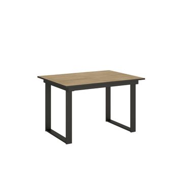 Mesa extensible 90x120/180 cm efecto madera cemento, hierro