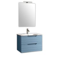 mueble de bano con espejo 4 piezas en mdf azul tiffany