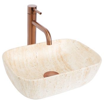Lavabo Sobre Encimera Rea Belinda Mini Beige