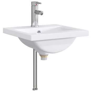 Lavabo De Baño Con Grifo Y Desagüe Cromado 42 X 40 X 16,5 Cm Vidaxl
