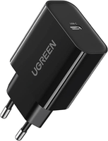 cargador pared usb 20w ipad iphone  galaxy carga rapida negro