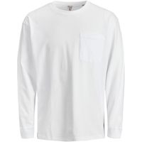 jack  jones camiseta manga larga 12218186 jwhtanby tee ls crew neck white para hombre