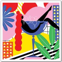 poster de coctel perezoso sin marco 50x50cm