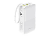 powerbank - baseus enerfill bipow 2 pro 30000mah 225w con cable retractil tipo-c carga bidireccional y simultanea pantalla inteligente blanco