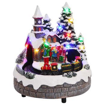 Centro De Mesa Navideño 16 X 16 X 19 Cm Resina Multicolor Vidaxl