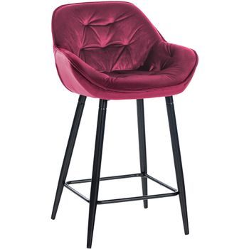 Taburete De Bar Gibson 76 De Terciopelo Lila 57.5x54x103 Cm Clp