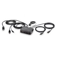 switch kvm startech usb-cusb-a displayport 4k 60hz 2 puertos cables integrados