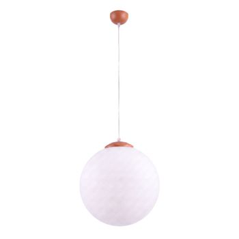 Lámpara colgantes ocre rojo acero/vidrio alt. 130 cm