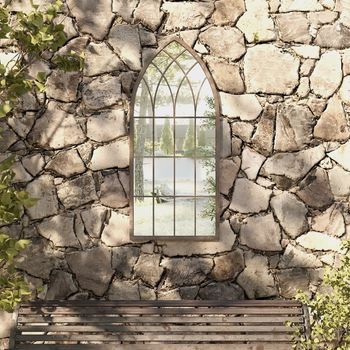 Espejo Decorativo | Espejo De Jardín Arena Hierro Para Exterior 100x45 Cm Cfw831872