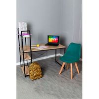 conjunto escritorio kecil y silla synk basic - verde azulado