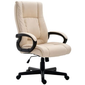 Silla De Oficina Xl Sparta Imitación Cuero Simil Cuero Crema 70x66x106 Cm Clp
