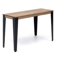 consola lunds 110x39x75cm negra en madera maciza de pino acabado vintage estilo industrial box furniture