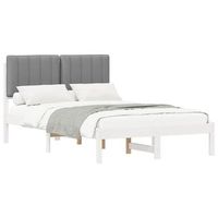 estructura de cama con cabecera tapizada y gris claro vidaxl