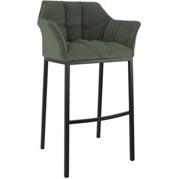 Taburete De Bar Damaso Cord Con Base De Cuatro Patas Metal Verde 48x64x110 Cm Clp