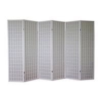 biombo de 6 paneles en madera blanca y papel de arroz 175x264cm par06060