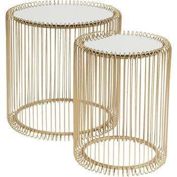 Mesa auxiliar wire latón (2/set)