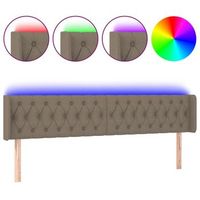 cabecero con led de tela gris taupe 203x16x7888 cm vidaxl