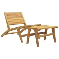 silla de jardin  silla de exterior  sillon con reposapies de madera maciza de teca