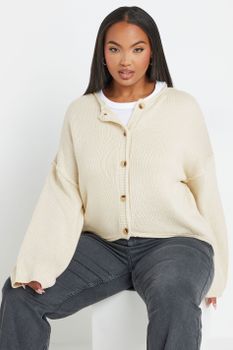 Yours Cárdigan Crema De Punto Con Botones, Mujer Curvy Y Tallas Grandes, Yours