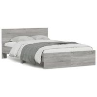 estructura de cama con cabecero gris sonoma 120x200 cm vidaxl