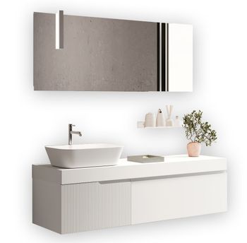 Mueble de baño 7 piezas en mdf blanco mate