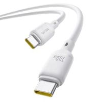 cable usb-c baseus silky series 100w 1m blanco silicona carga rapida