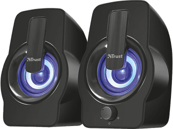 Altavoces para PC - Trust Gemi 2.0 RGB, Luces LED colores, 12 W, USB, Negro
