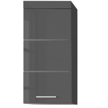 Mueble Alto 1 Puerta Gris Brillante Kelia 37 Cm